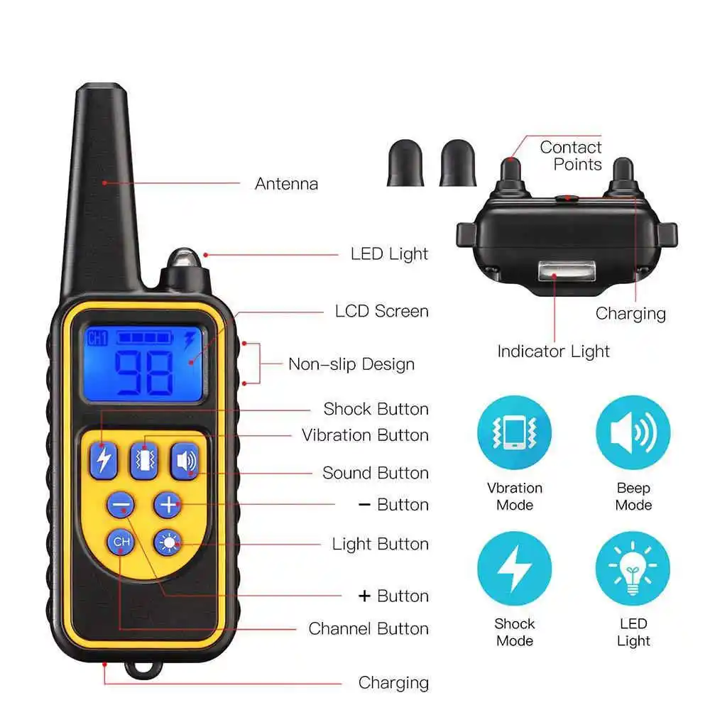 Звуковой перезаряжаемый водонепроницаемый ошейник для дрессировки ...
