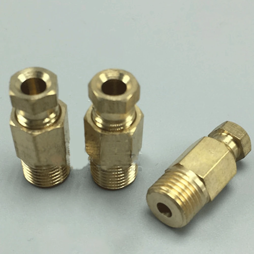 M4 M6 M8 M10 1/8" 1/4" BSP Male To 4 6 8mm Compression Tube Brass Pipe Fitting Lubrication Oil pipe fitting