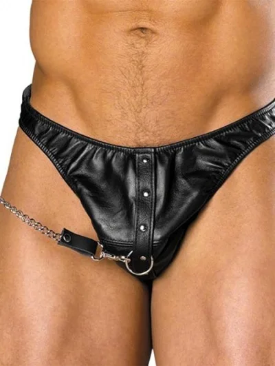 Men Underwear Sexy chain Briefs Male New Hollow Low Waist Backless Thong Underpant Brief Clubwear rivet straps Intimates