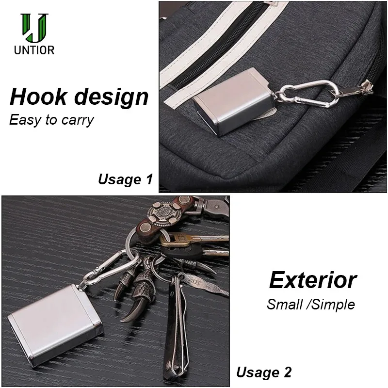 UNTIOR Mini Portable Ashtray Cigarette Keychain Outdoor Use Pocket Smoking Smoking Ash Tray with Lid Key Chain for Travelling portable ashtray