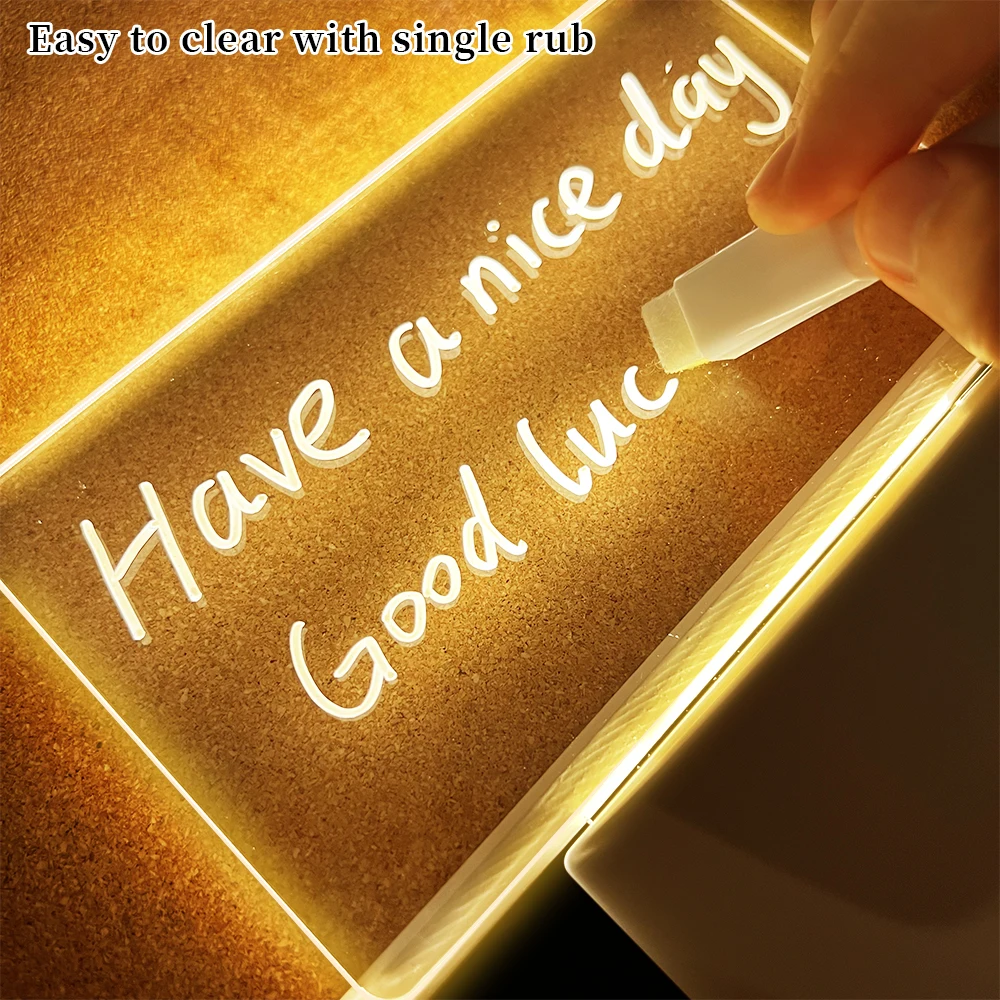 Message Board Creative Led Night Light USB Note Board With Pen Gift