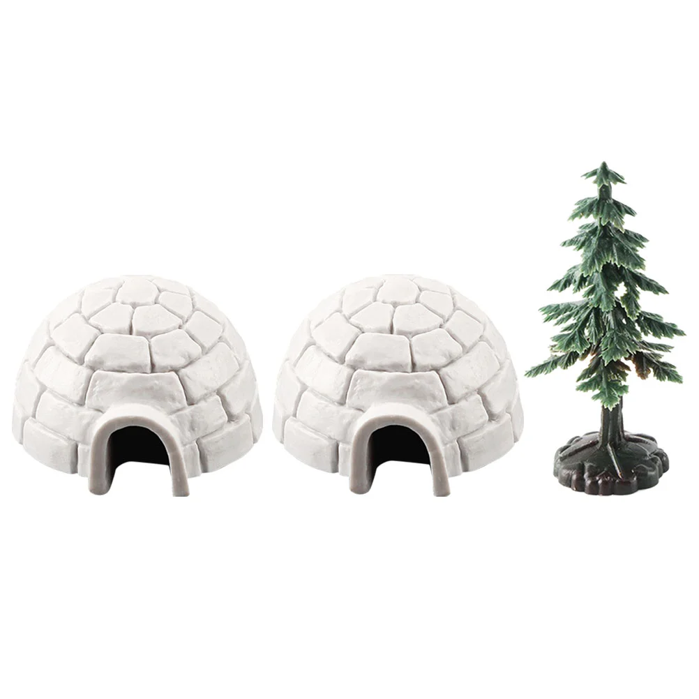

Polar Igloo Christmas Tree Figurines Set Miniature Realistic Arctic Figures Toy Playset