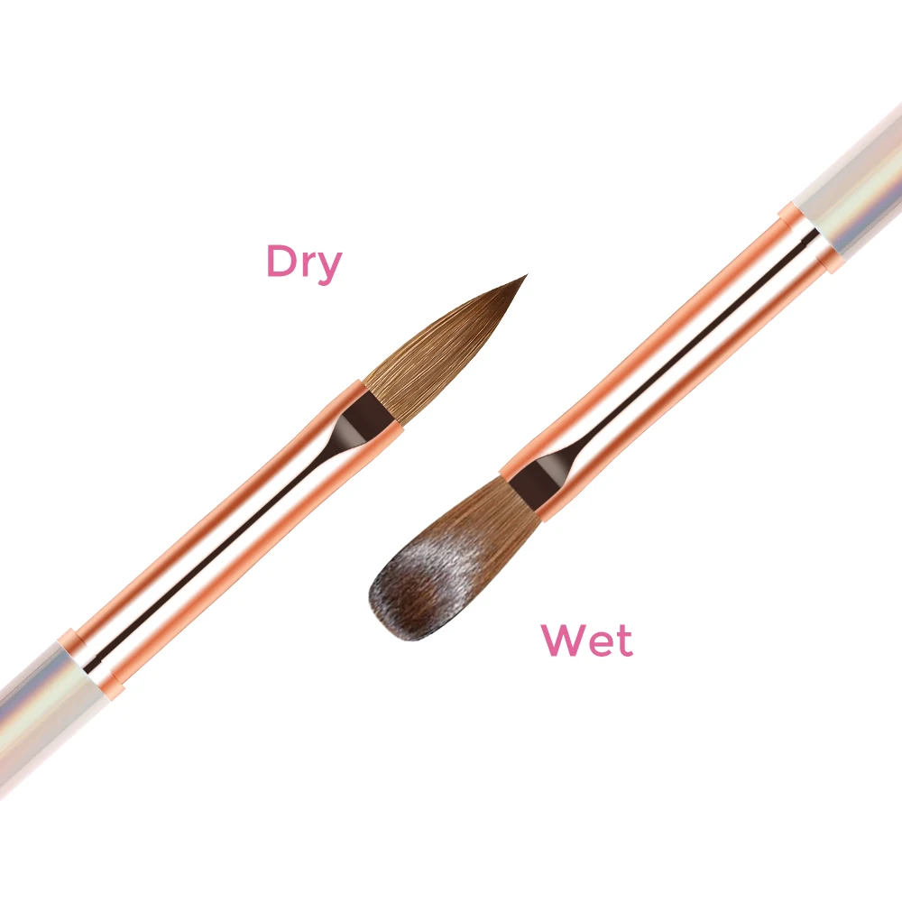 ANGNYA Kolinsky Acrylic Nail Brush 3D Pure Handmade Nail Art Brushes For Acrylic Application  For Diy Home Salon Size 8#10#12# 4