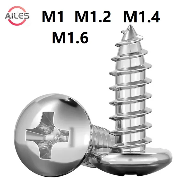 Tornillo Phillips M6 X 10 A2 De Acero Inoxidable De Cabeza Plana, 100 Piezas