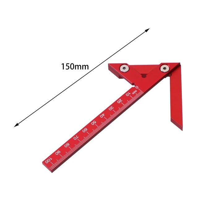 90 Right Angle Stainless Steel Triangle Ruler Woodworking Drawing