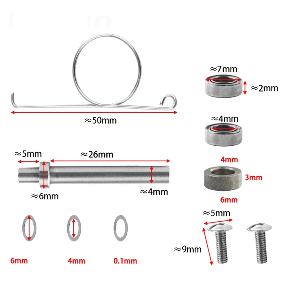 Fishing Handle Knob Tool Shaft Bearing Washers Screw Gasket Assembly Tools Accessories 10pcs/set