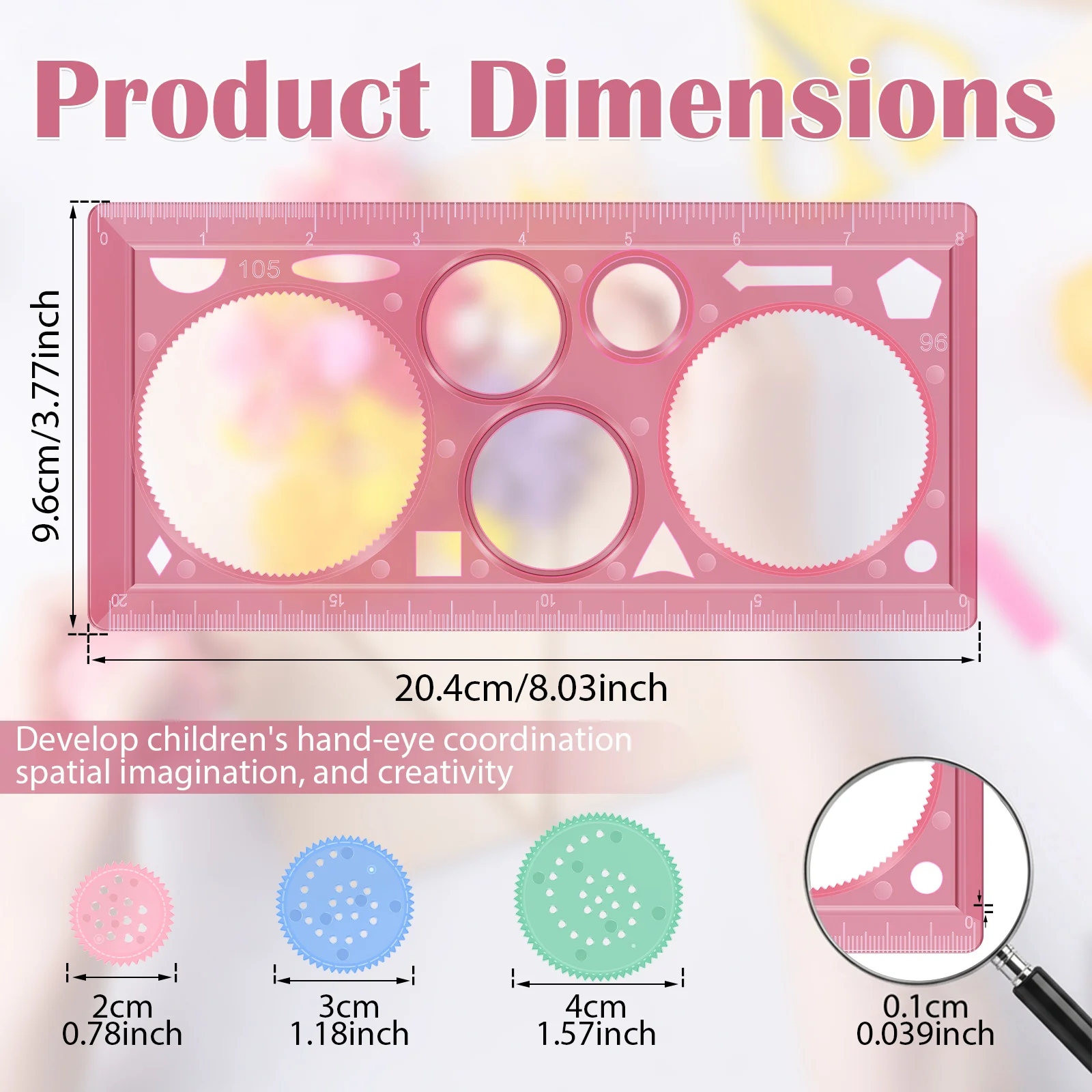 Enhanced Product Title: Versatile Geometric Spiral Art & Drawing Ruler Tool