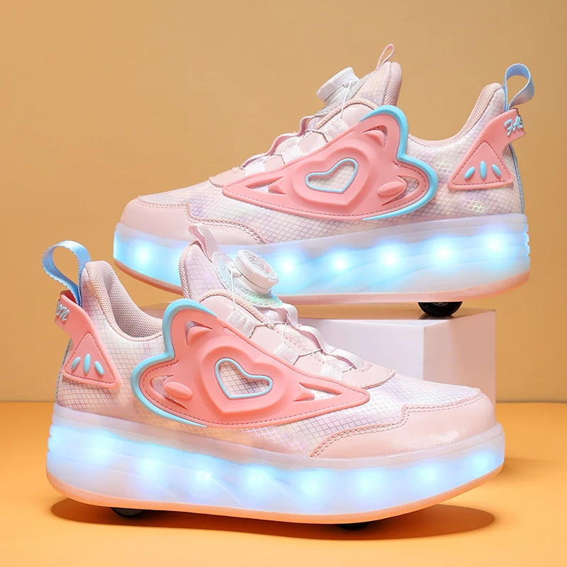 The latest detachable running shoes with four wheels youth outdoor roller skates Stable and not easy to fall wheel shoes
