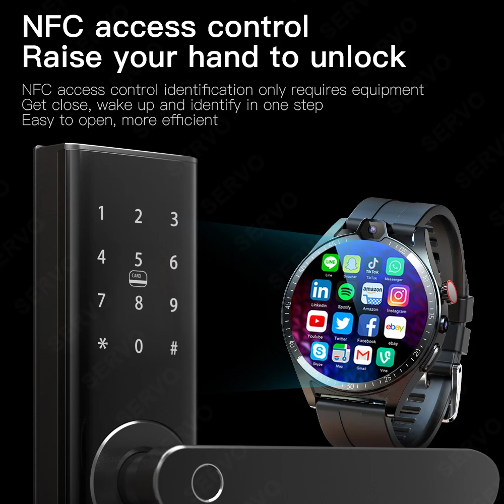 KOM4  4G LTE Ʈ ġ, ȵ̵ 8.1 GPS, 1.43 ġ HD ũ,  ī޶,  ÷ , SIM ī,  Ʈġ, 4GB + 64GB
