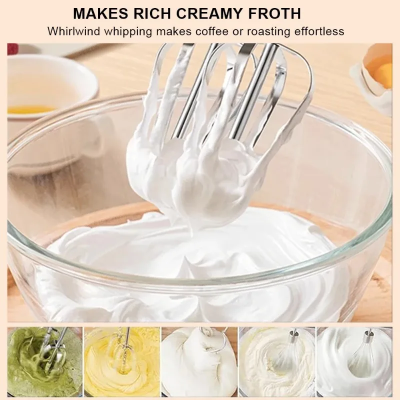 Electric Professional Handheld Blender Mixer Egg Beater Automatic Cream Blender Dough Cake Baking Pastry 5