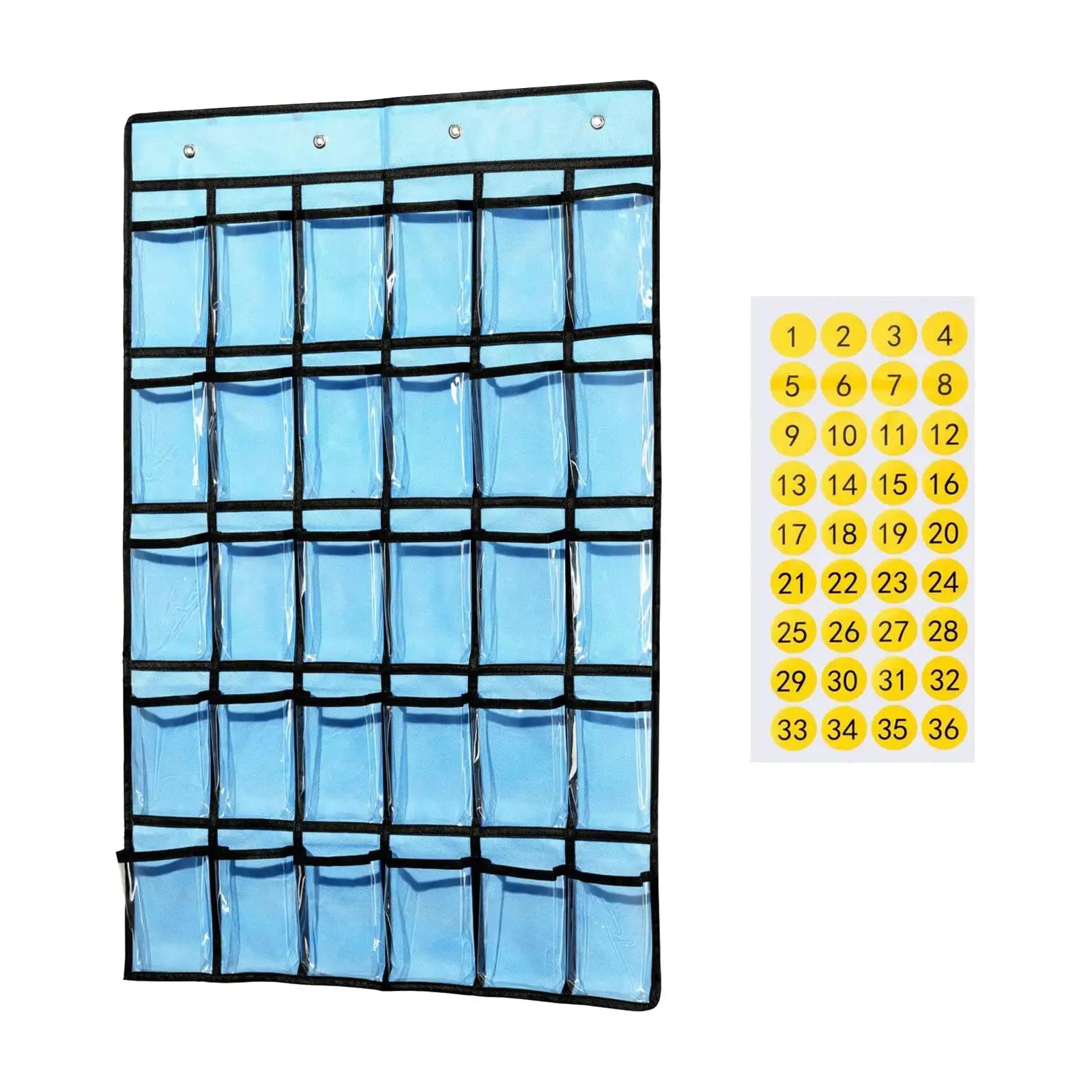 36 Classroom Pocket Charts for Cellphones and Calculators Holder Wall Door Mount Hanging Organizer