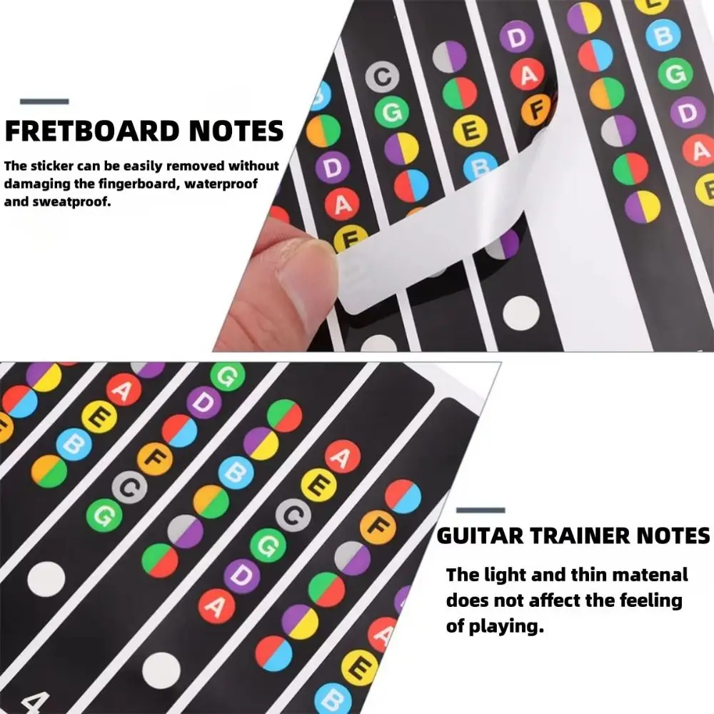 Guitar Chord Chart Poster with Fingering Diagrams & Picks - Coated Vinyl Paper