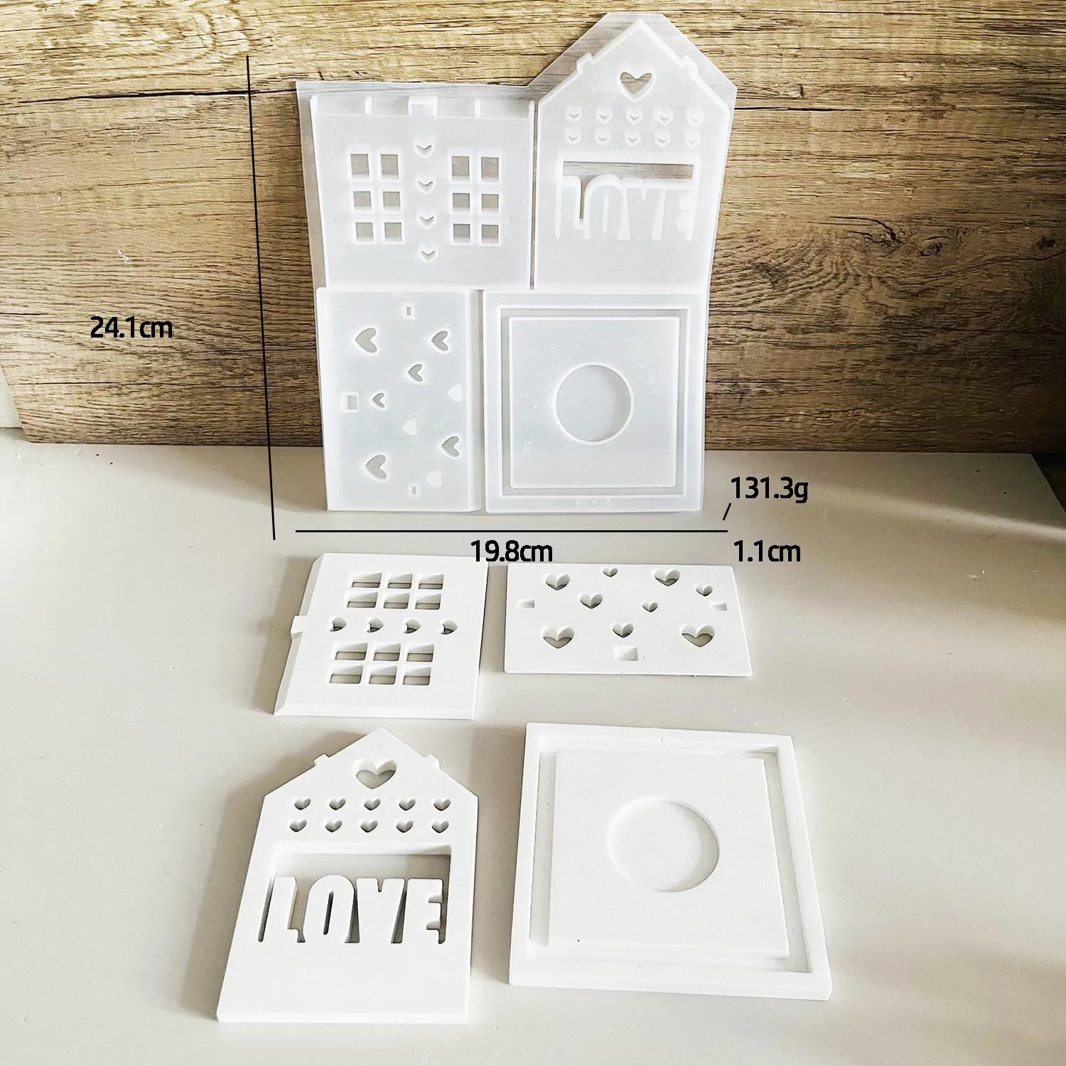 シリコンモールド】 #243 サシェ・ツリー（メリークリスマス） W90mm＊D85mm＊H10mm 8ピースのクリスマステーマエポキシ樹脂ティアライトホルダーホルダークリスマス装飾シリコン型のためのシリコンキャンドルスティック