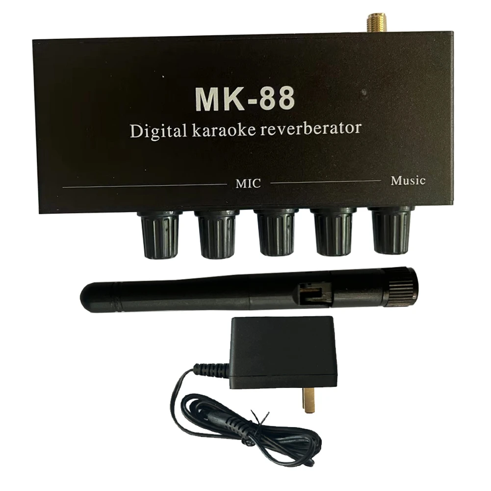 MK-88 오디오 앰프 믹싱 보드 스테레오 프리앰프 오디오 앰프 믹싱 보드(DC 12V 전원 어댑터 포함) US 플러그
