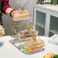 Serving Tray Organizer Elegant Dried Fruit Nut Display Tray with Stylish Elk Lid Nordic Fashion Snack Plate for Fruits 2