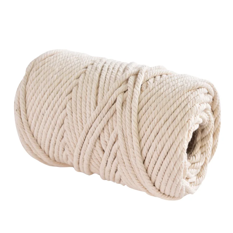 1mm/3mm/4mm/6mm/8mm10mm Natural Handmade Cotton Cord Thread Macrame Crochet Rope DIY Hanging Tapestry Weaving Yarn Knitting Rope