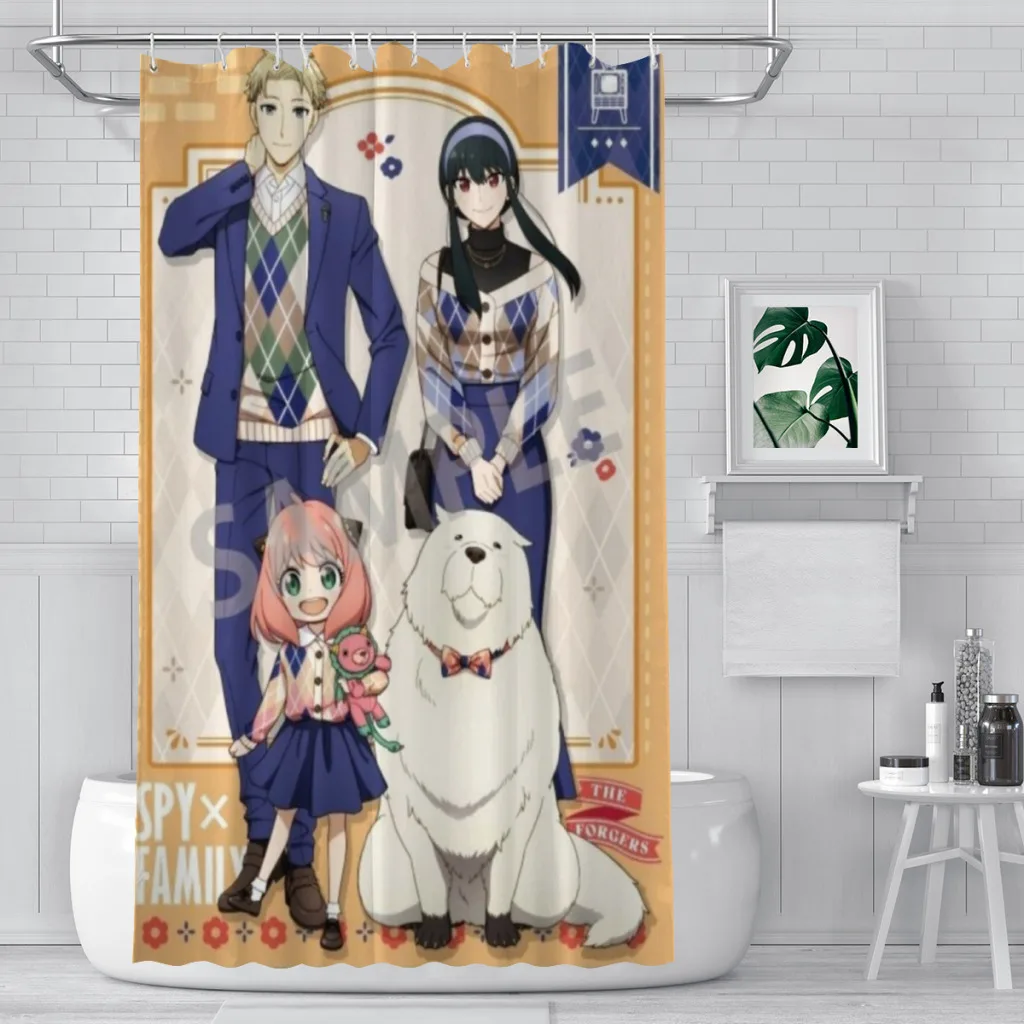 

Spy X Family Anime Shower Curtain for Bathroom Aesthetic Room Decoration