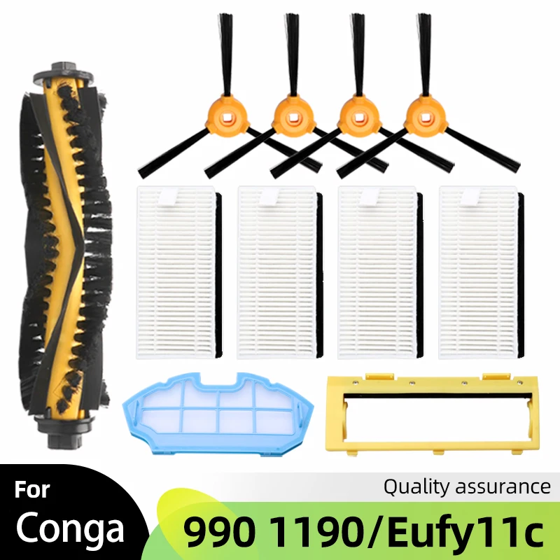 MTKD® Kit Ricambi 13 Pezzi Per Robot Cecotec Conga Excellence 1290, 1390, 3490 - Spazzole, Filtri HEPA, Mocoletta E Pulitore - 2