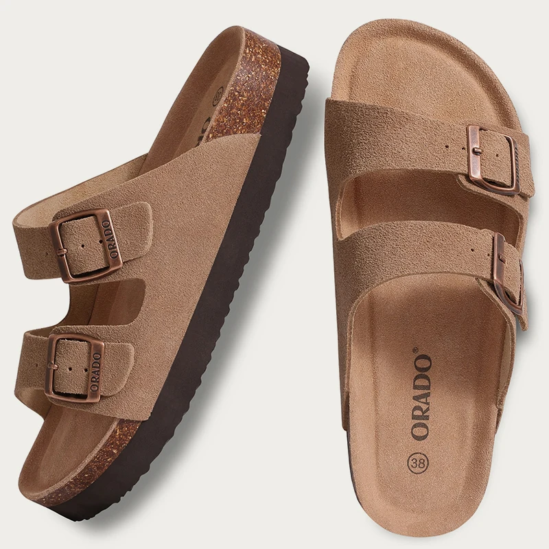 Pallene Clogs For Women New Cork Slippers Unisex Classic Cork Sandals Fashion Cow Suede Clogs Mules Men Outdoor Beach Slippers 4