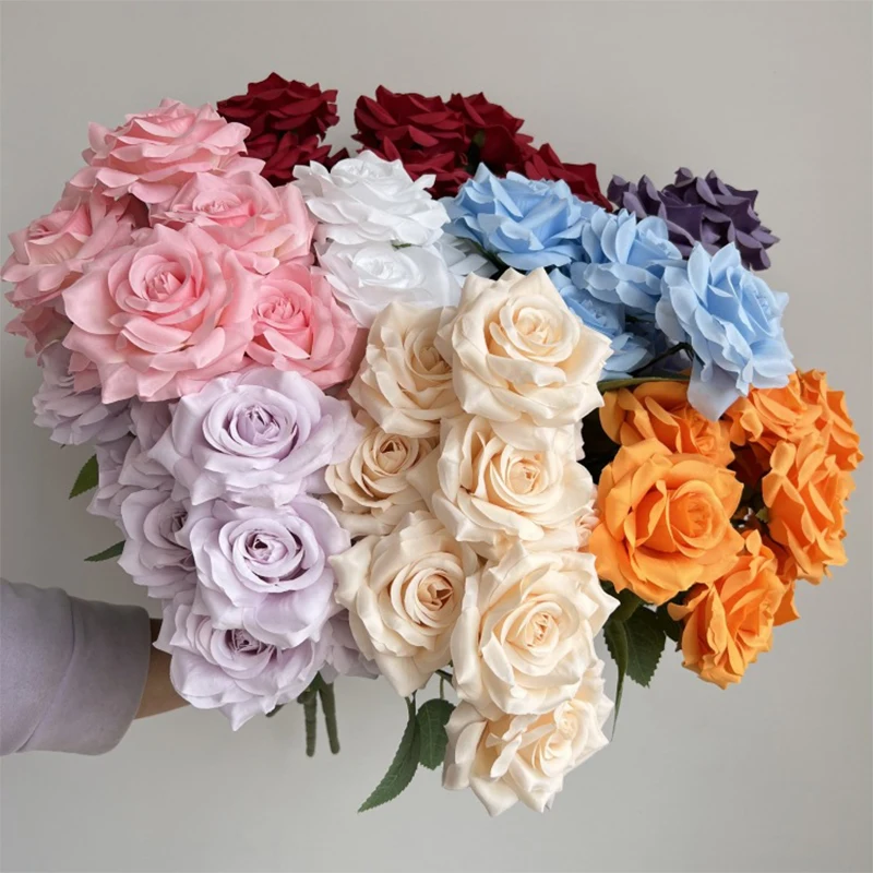 9 Heads Diamond Roses Bouquet Artificial Flower Pink Red Blue White Rose Fake Rose Living Room Decoration Wedding 9 Heads Diamond Roses Bouquet Artificial Flower Pink Red Blue White Rose Fake Rose Living Room Decoration Wedding