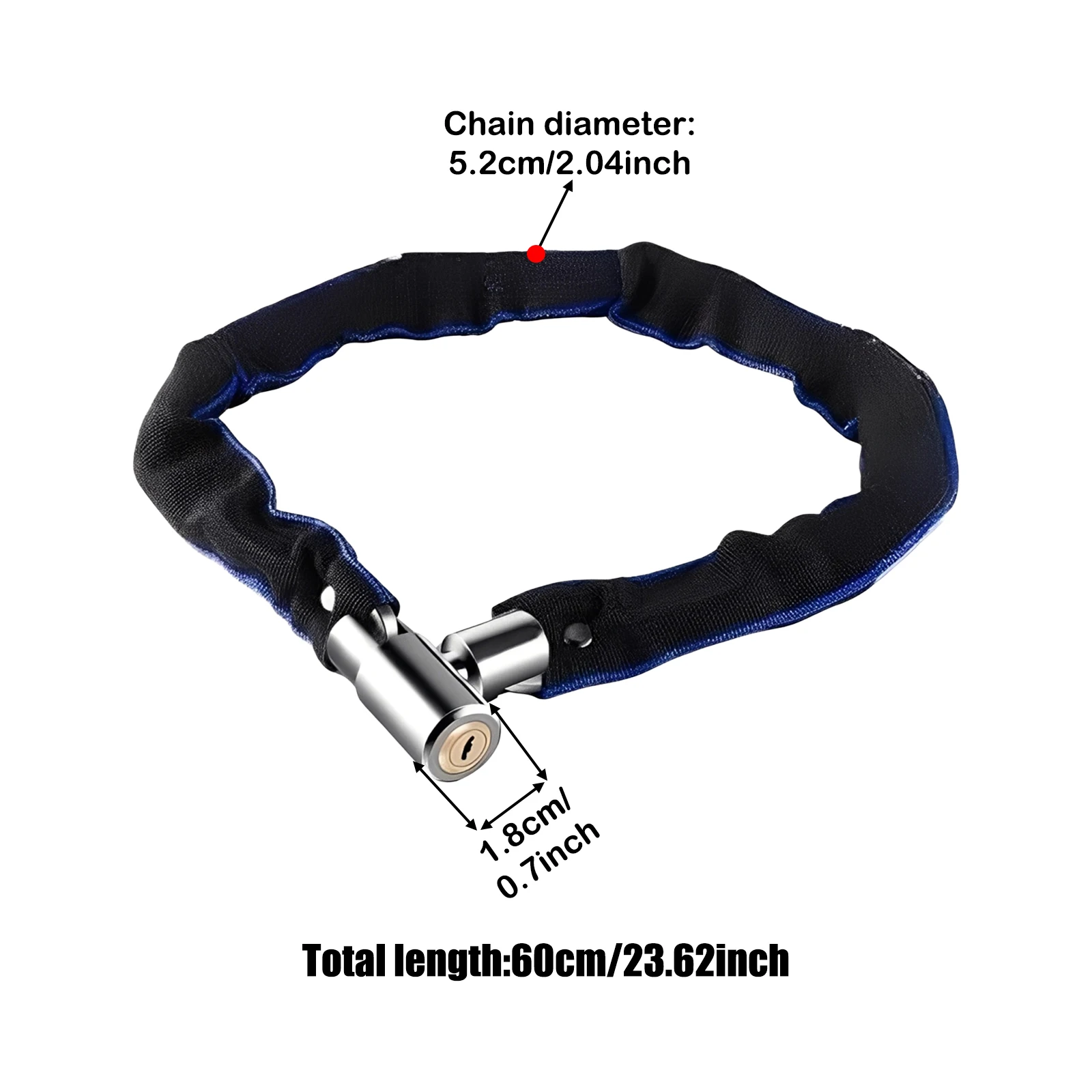 Bicycle Chain Lock Durable Extra Long for Motorcycle Scooter Door Gate Fence