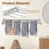 Folding Clothes Hanger Stainless Steel Laundry Drying Rack Wall Mount Travel Indoor Balcony Towel Bar Collapsible Drying Rack 2