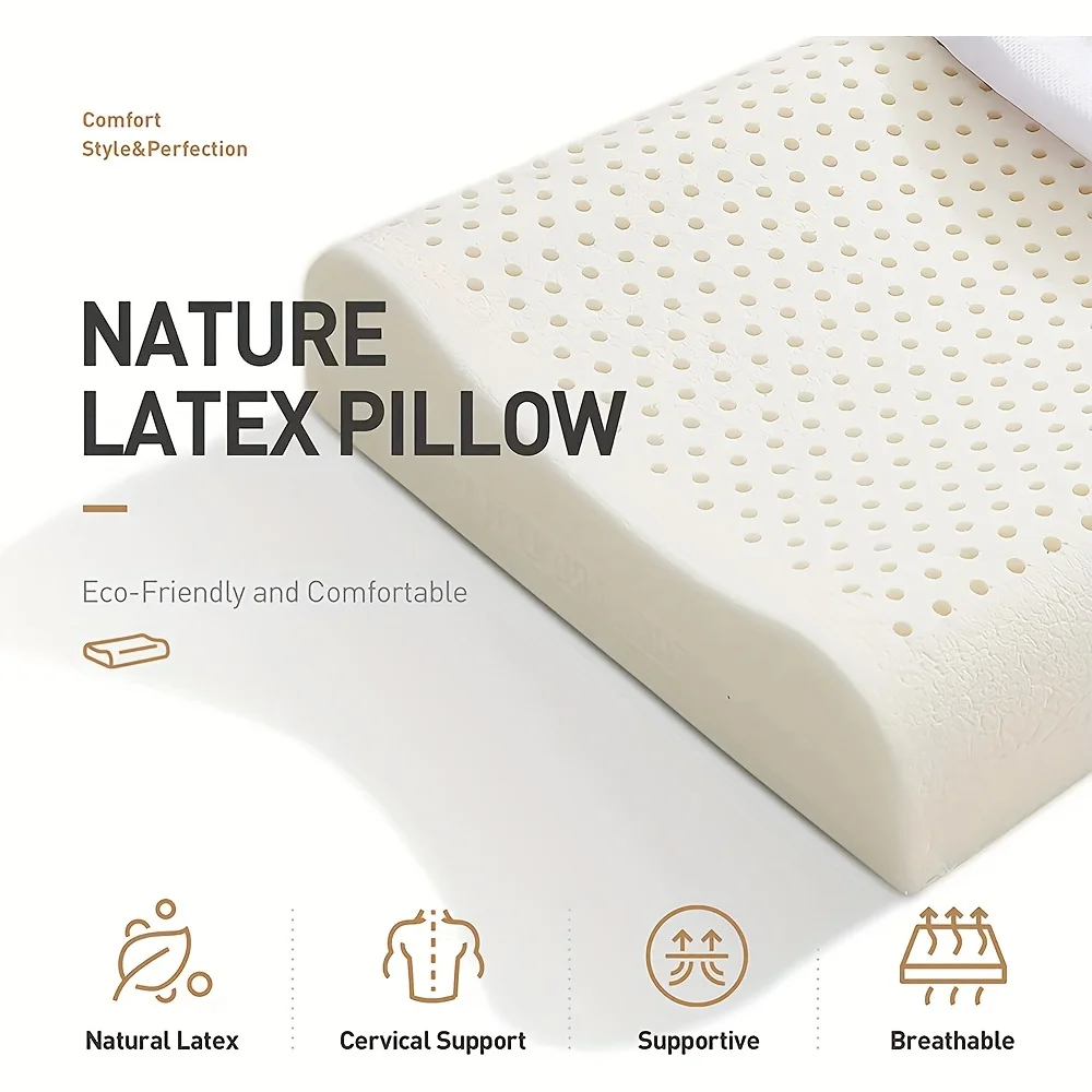 1 Pcs 93% Latex Pillow Massage Pillows for Sleeping Orthopedic Pillow Pure Natural Latex Memory Pillow 2