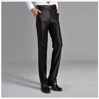 2024 Men's Spring Autumn New Business Casual Pants Male Straight Slim Fit Trousers Men Bussiness for Office Stretch Pants A249 2