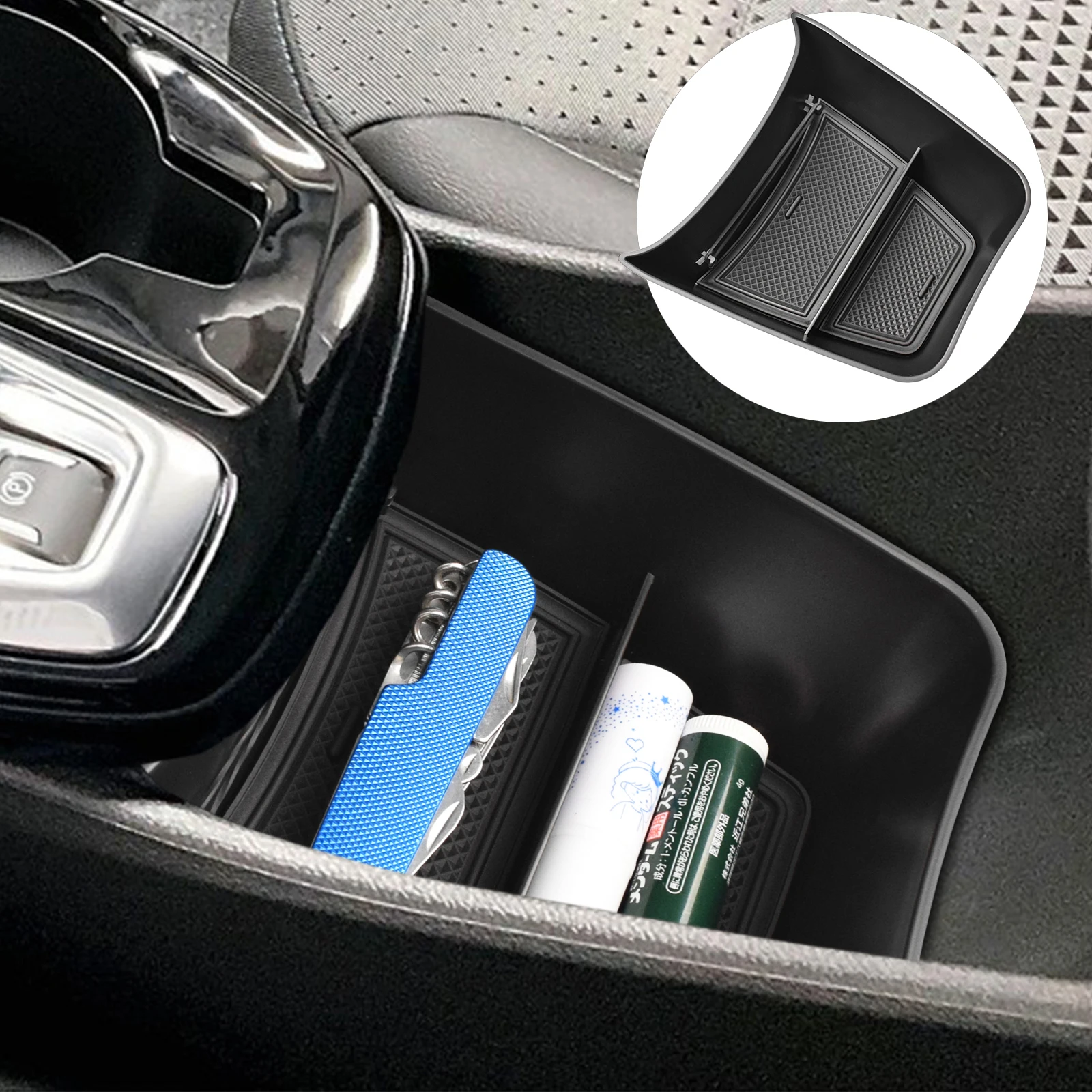 

For 2024 Chevy Trax LS LT Car Storage Box Center Console Tray Organizer Secondary Armrest Storage Box ABS Interior Accessories