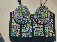 Punk Corset Rhinestone Diamond Tank Top Women Bra Stage Party Camis Sequin Shirt Woman Clothes y2k Blusa Crop Tops Ladies Shaper - Image 2