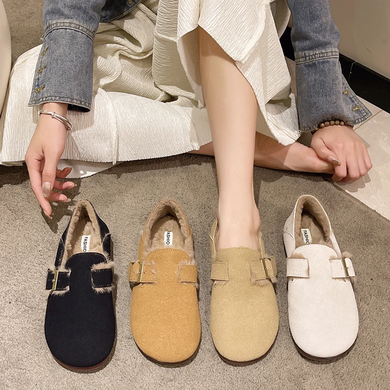 

Женское Повседневное платье с круглым носком, осенне-зимнее мягкое платье в стиле ретро, мокасины для отдыха, резиновые однотонные, со шнуровкой