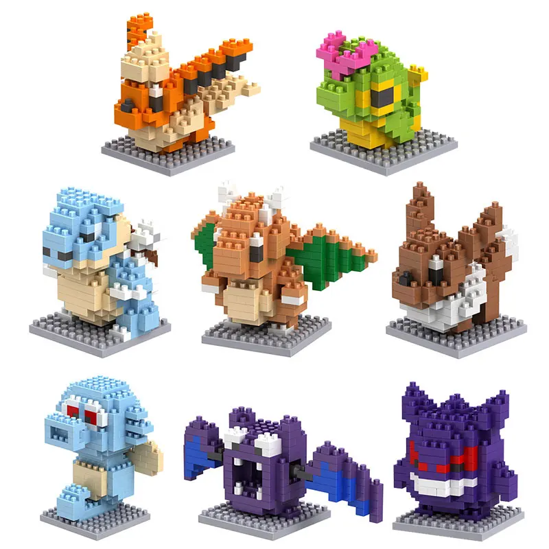 Bloques de construcción de Pokémon Nanoblock para niños, Pikachu educativo  de juguete, para cumpleaños