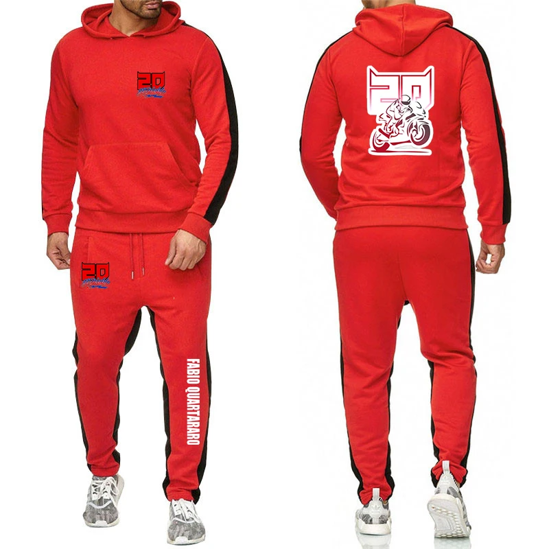 Fabio Quartararo Motorcycle Rider Racing 2023 New Men Print Casual Harajuku Solid Color Hooded Sweatshirt Sweatpants Suit