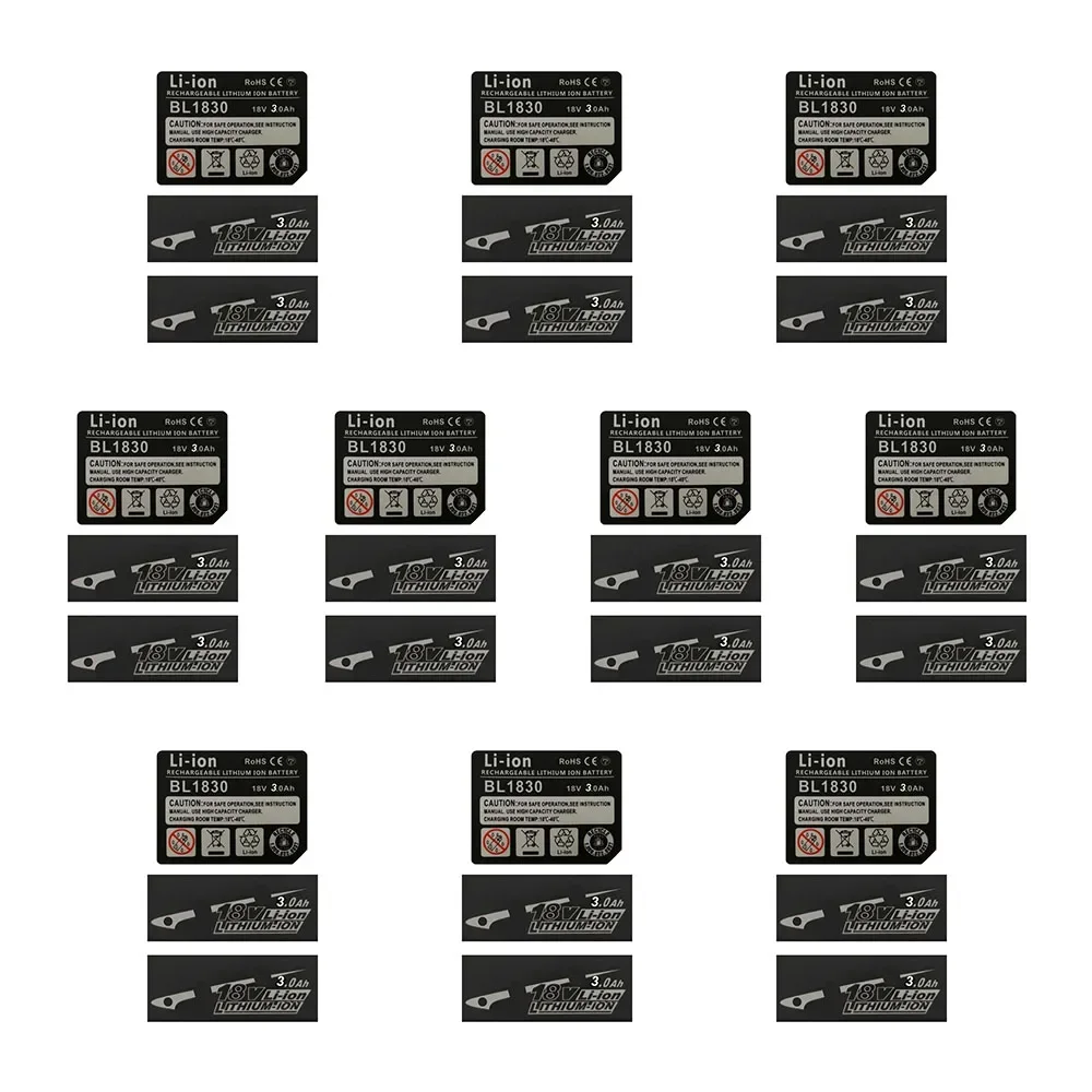 BL1830 Label Li-Ion battery 18V 3.0Ah 4.0Ah 5.0Ah 6.0Ah 9Ah Sticker Tag rechargeable battery 10 Sets For Makita 18V Battery Drill Hammer Wrench