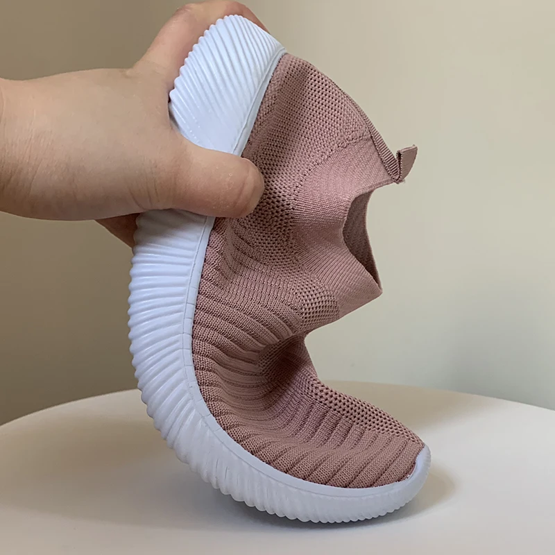 Breathable Mesh Sneakers Women Summer Slip on Soft Bottom Knit Flats Woman Non-slip Casual Sports Shoes Plus Size 43 loafers women shoes,casual shoes,women sneakers,women flats
