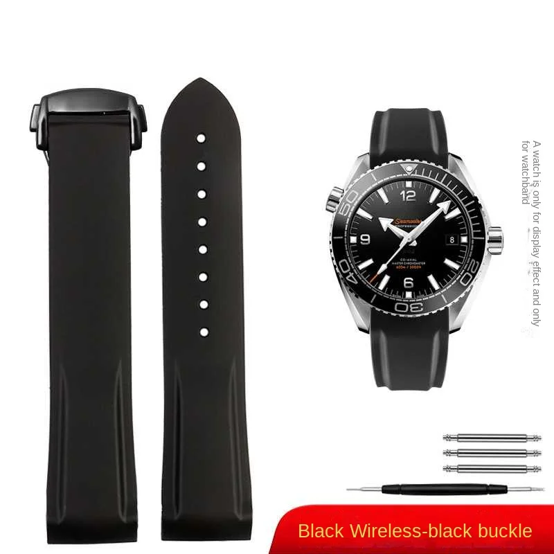 thumbnail image 1 of Correas de reloj de silicona de goma de 20 mm y 22 mm para Omega Seamaster 300 Speedmaster Correa para reloj Seiko HAMILTON Correa para reloj Moon, 1 of 5