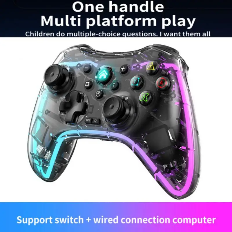 Luci Di Abbagliamento Rgb Regolabili Trasparenti Controller Gamepad Bluetooth Per Switch Pc Android V3 Ios Wireless Elite Handle