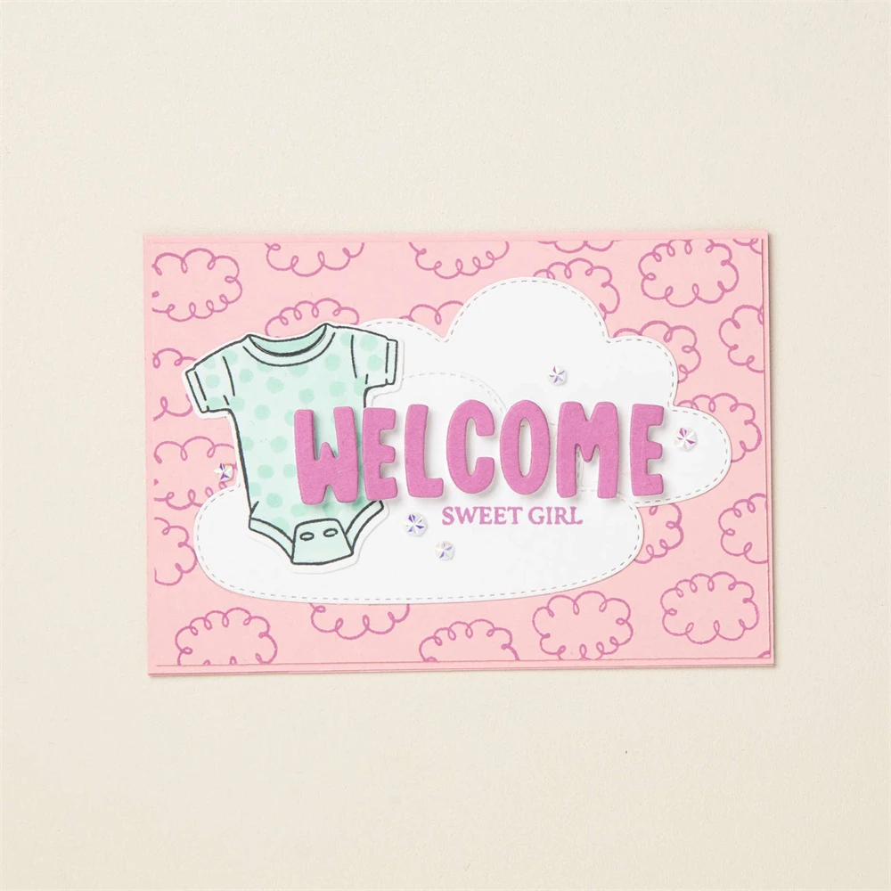 Clear Stamps Clear Rubber Stamps Christmas Cutting Dies and Stamps Sweet Boy Girl New Baby Metal Cutting Dies Clear Stamp Scrapbooking Stencil DIY Crafts Card Album Making