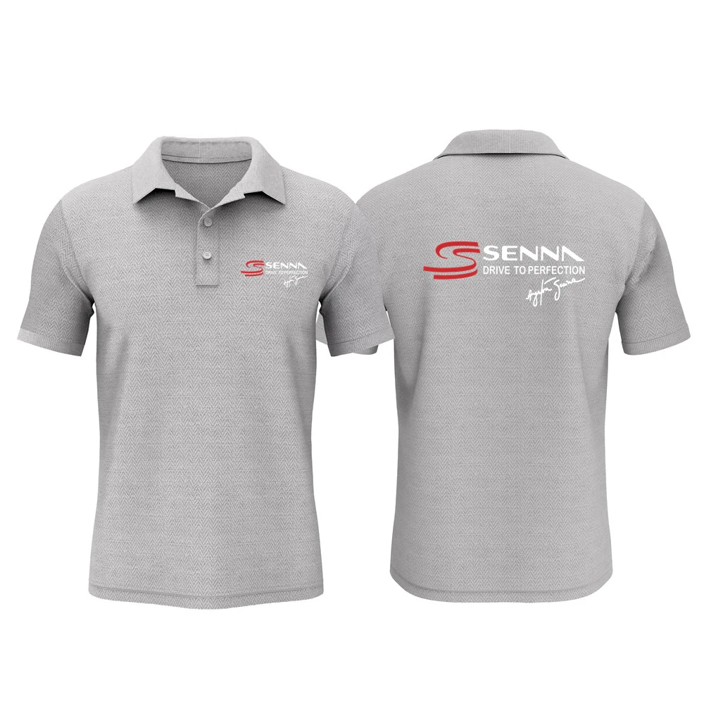 Ayrton Senna Drive to Perfection Polo Shirt - Men's Casual Cotton Short Sleeve Cool Tee
