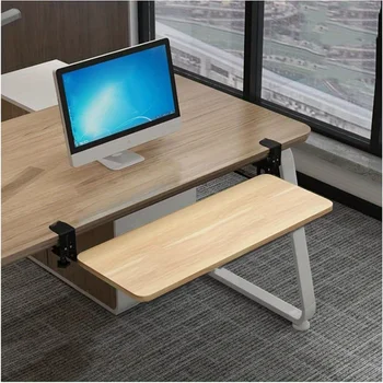 wholesale Vassoio per tastiera con morsetto 1PC Scivolo ergonomico sotto la scrivania Piattaforma per tastiera e mouse Tastiera per cassetto sottopiano retrattile