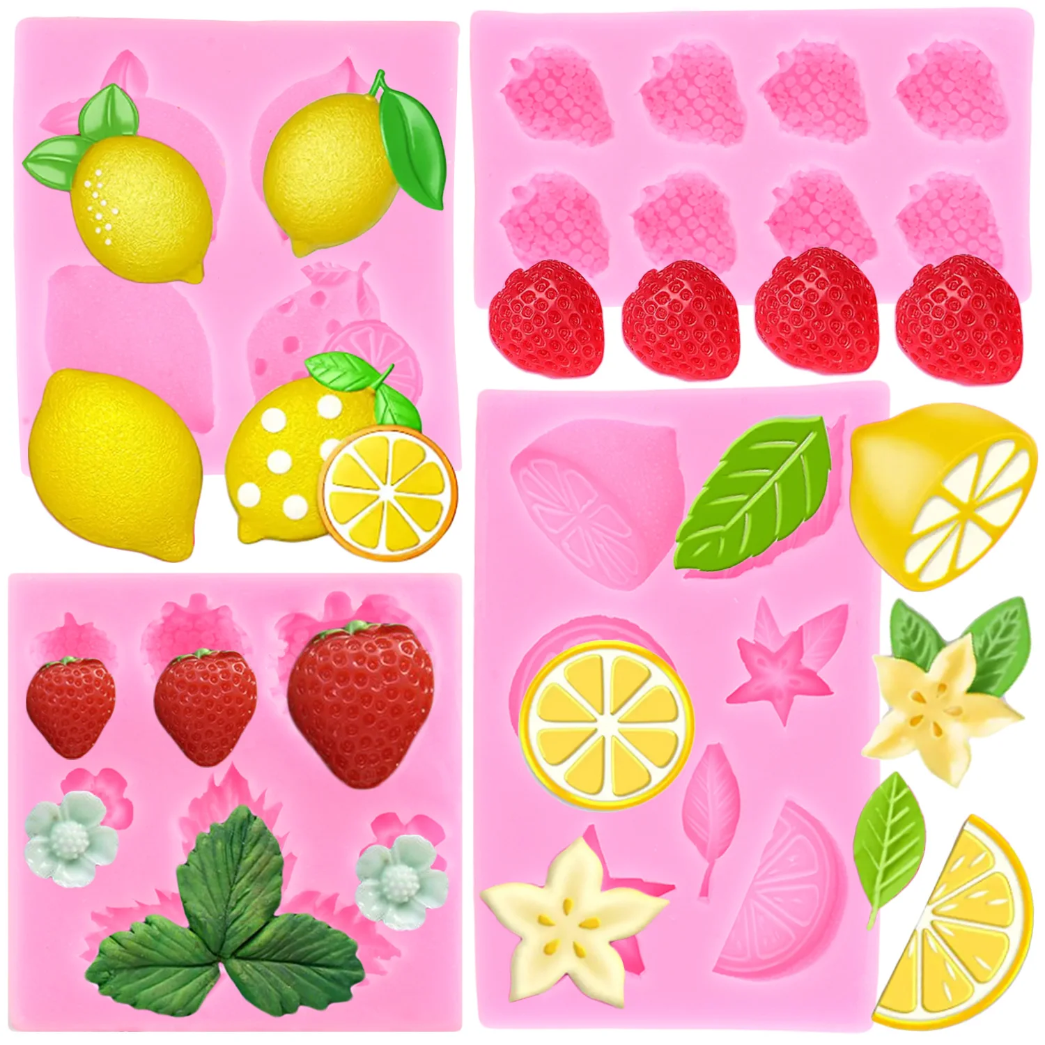 

Lemon Fondant Molds Strawberry Silicone Mold Summer Fruit Candy Chocolate Mould Lemon Slices Resin Moulds Cake Decorating Tools