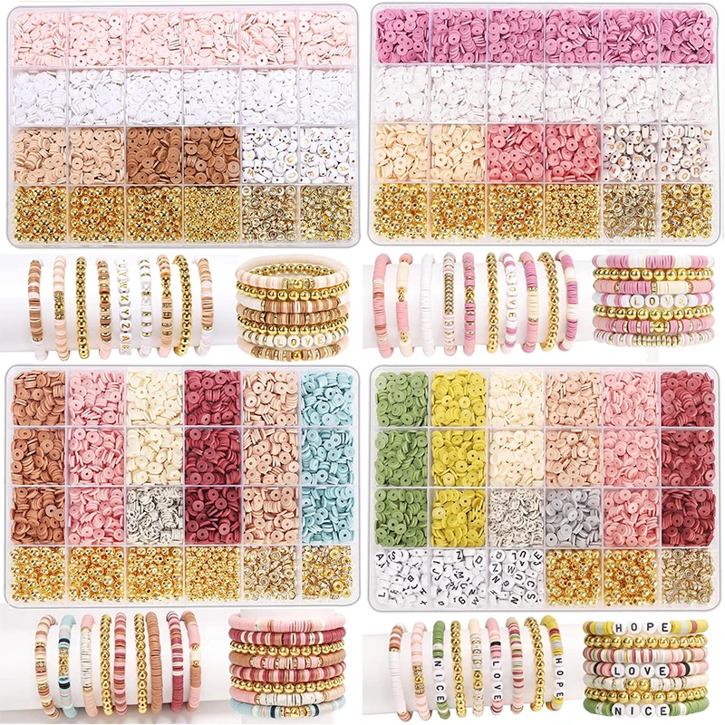 Style DIY Clay Beads Bracelet Making Kit Friendship Golden Letter Beads Kit for Jewelry Making Women Teen Girls Birthday Gift 1