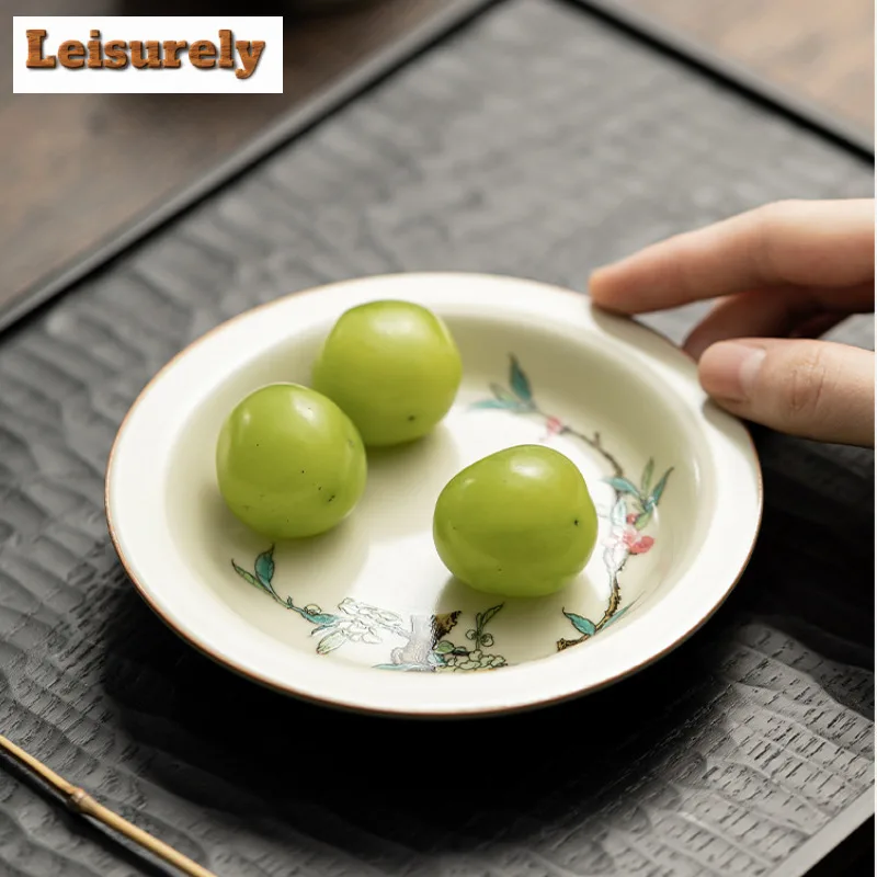 180ml Antique Ru Kiln Nine Peach Coffee Cup Ladies' Exclusive Afternoon Tea Mug Office Work Mug Cup Saucer Cappuccino Latte Cup