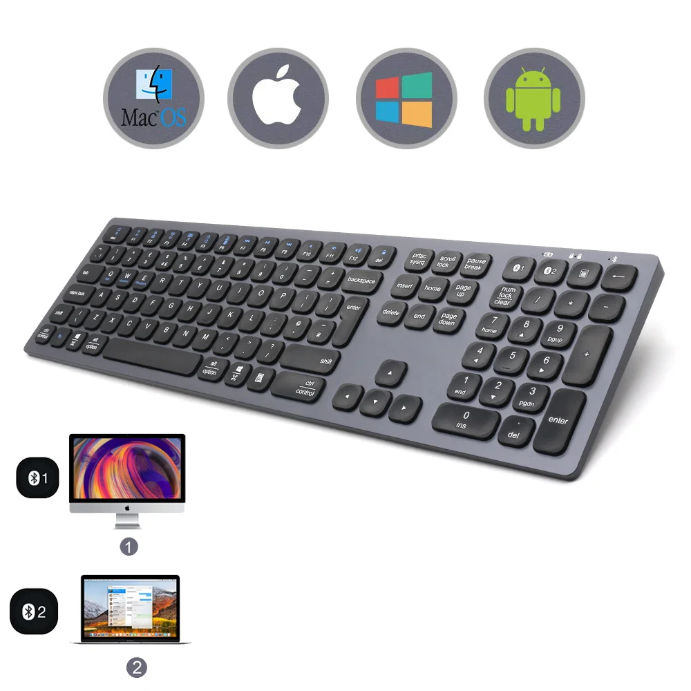 WirelessBluetooth42KeyboardTypeCRechargeableBigEnterKeys