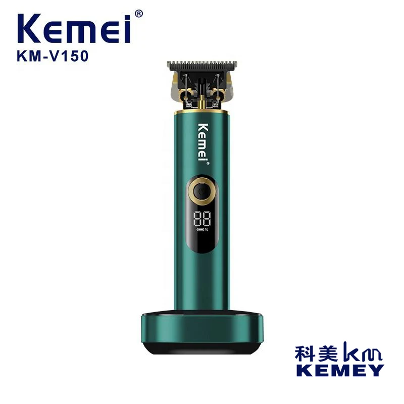 

Kemei T9 Professional Hair Trimmer for Men Electric Hair Clipper With Base LCD Digital Display Hair Cutting Machine KM-V150