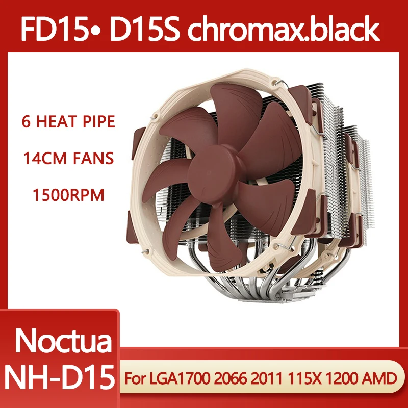 Noctua Nhd15 6 Heatpipe Cpu Cooler Twin Towers Double Nfa15 140mm Pwm