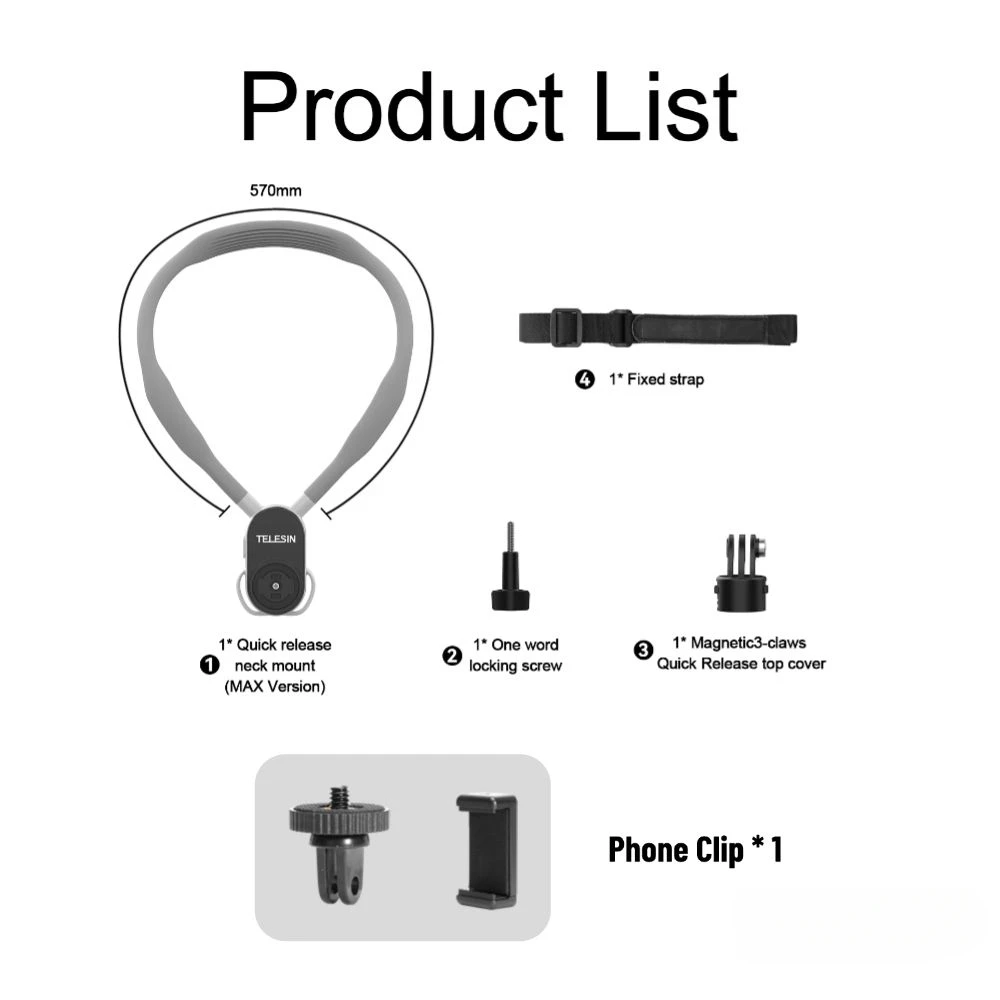 TELESIN Quick-Release Silicon Magsafe Neck Phone Holder