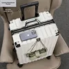Large Capacity Aluminum Frame Luggage Carryon Suitcase with Quiet Wheels Waterproof Travel Bag for Men And Women Student Pass...