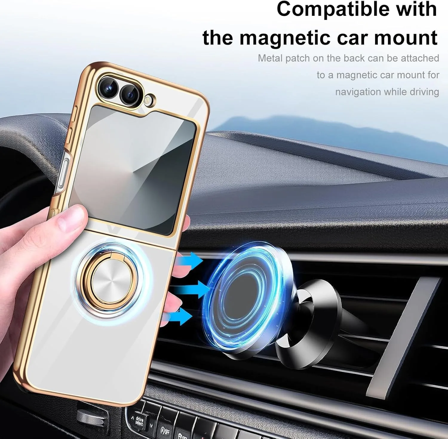 Samsung Galaxy Z Flip 6 5 4 3 ZFlip Flip6 Flip5 Luxury Electroplate Ring Holder Case Soft TPU Bracket Cover For phone case