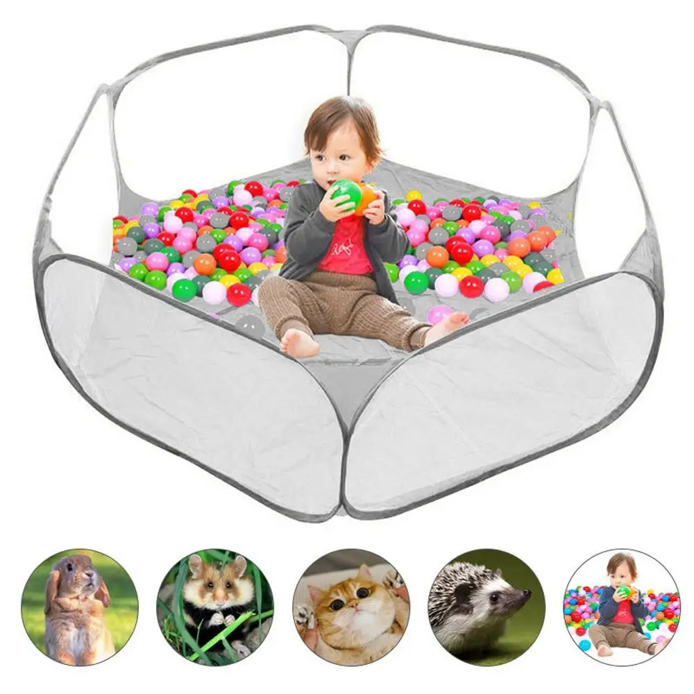 Durable Hexagonal Baby Ocean Ball Pool Foldable Gray Pet Fence Portable Indoor Toddler Play Pool